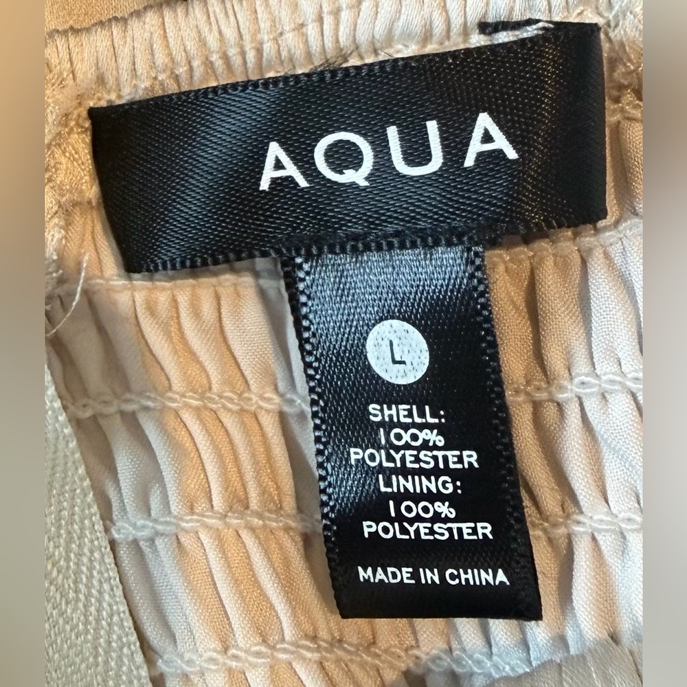 AQUA Satin Bustier Midi Dress - Pearl - Size L - Picture 7 of 7